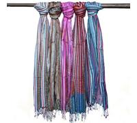 ANCIENT WISDOM Indian Bohemian Scarves - 22x72cm - Random Blue - 100% Cotton - 1 unit, Blue, One size
