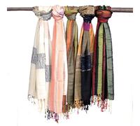 Ancient Wisdom Large Indian Boho Scarf - Vibrant Green Tones, 100% Cotton, Versatile Shawl, Scarf, or Headpiece - Handcrafted in India, Perfect for Bohemian Fashion Lovers
