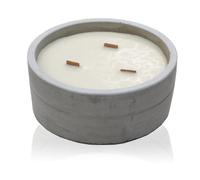 Ancient Wisdom Large Round Crushed Vanilla & Orange triple Wood Wick Soy Wax Urban Concrete Candle