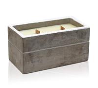 Ancient Wisdom Large Wooden Wick Soy Candle in Concrete - Spicy South Sea Lime