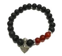 Ancient Wisdom Lava Stone Bracelet - Axe-head Carnelian