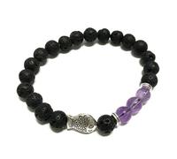 Ancient Wisdom Lava Stone Bracelet - Fish Amethyst