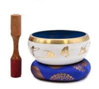 Lrg Yoga Moves Singing Bowl Set- White/Blue 14cm