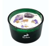 Ancient Wisdom Magic Candle with Flowers and Gems Hop Hare - Handmade Soy Wax Candle - 9x5cm (The Moon)