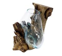 Ancient Wisdom Molten Glass on Wood - Hanging Bowl