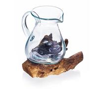 Ancient Wisdom Molten Glass on Wood- Water Jug
