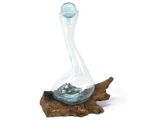 Ancient Wisdom Molten Glass on Wood - Wine Decanter
