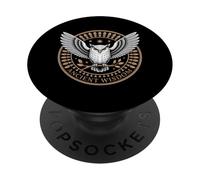 Ancient Wisdom Owl Emblem Celestial Stars Mandala PopSockets Adhesive PopGrip