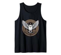 Ancient Wisdom Owl Emblem Celestial Stars Mandala Tank Top
