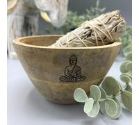 Ancient Wisdom Premium Wooden Smudge and Ritual Offerings Bowl - Buddha Inspired, Versatile Altar Accessory for Meditation, Cleansing & Spirituality, 150-200mm