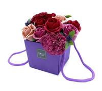 Ancient Wisdom Soap Flower Bouquet Purple Flower Garden | Decorative Handmade Soap Flowers | Floral Bath Gift Set | Luxury Bathing Treat for Women & Special Occasions