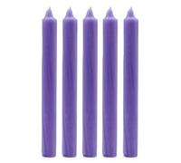 Ancient Wisdom Solid Colour Dinner Candles, Pack of 5 Handmade Taper Candles 20cm x 2cm Rustic Lilac Unscented
