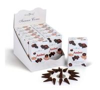 Ancient Wisdom Stamford Amber Incense Cones: Long-Lasting Fragrance for Relaxation & Entertaining, Pack of 15 with Metal Holder