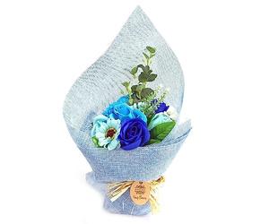 Ancient Wisdom Standing Soap Flower Bouquet - Blue