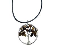 Ancient Wisdom Tree of Life Pendant in Tiger Eye - Natural Gemstone Jewelry for Strength, Protection & Healing - Handmade Wire Wrapped Tiger Eye Necklace