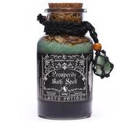Ancient Witch Bath Spell Potion, Prosperity, Orange & Cinnamon, Marigold & Chamomile, Cruelty-Free, SLS-Free, with Aventurine Crystal Amulet, 240g