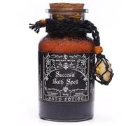 Ancient Witch Bath Spell Potion, Success Formula with Citrine Crystal Amulet, Bergamot Essential Oil, Epsom Salt Blend, 240g