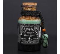 Ancient Witch Bath Spell Potion With Aventurine Crystal Amulet For Prosperity