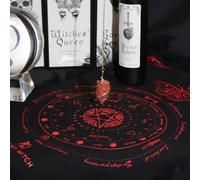 Ancient Witch Mystic Moth Pendulum Divination Cloth Black Red