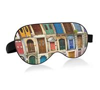 Ancient Wooden Door from All Around The World Eye Masks Cover Blocks Light Sleep Mask Shade Cover Blindfold Relaxing Eyeshade Cover with Adjustable Head Strap for Men Women Kids