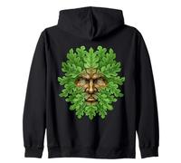 Ancient Woodland Face Pagan Nature Spirit Celtic Folk Gift Zip Hoodie