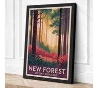 Ancient Woodlands Vintage Canvas Wall Art Print 30x20 Inch (76 x 51 cm)