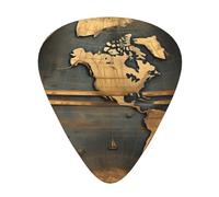 Ancient World Globe print Guitar Picks 12 Pack Assorted Thickness for Guitar,ukulele,0.46/0.71/0.96mm