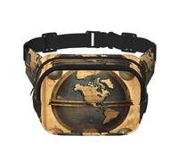 Ancient World Globe Zipper Fanny Pack, Crossbody Bags with Adjustable Strap for Jogging, Cycling