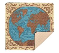 Ancient World Map Soft Padded Baby Gym & Activity Mat for Indoor Outdoor Non-Toxic Playroom Activity Mat for Babies Infants Toddlers, 50'' x 50''