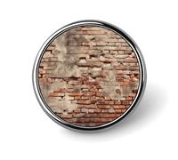 Ancient Worn Brick Wall Badge Holder Personalized Metal Button Pin Fashion Round Badge with Pattern Pin DIY Button Badges Exquisite Brooch Crafts Gift Clothes Decorative Pins