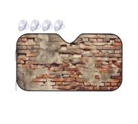 Ancient Worn Brick Wall Car Windshield Sun Shade Foldable Car Front Window Sunshade for Sun, Heat and UV Rays, Auto Sun Blocker Visor Protector for Cars, SUVs Medium