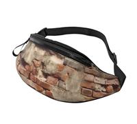 Ancient Worn Brick Wall Fanny Pack for Men Women, Waterproof Sports Waist Bag Fashion Belt Bag Crossbody Bags Hip Bum Bag with Adjustable Strap Large Sling Bag Purse for Travel Hiking