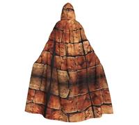 Ancient Worn Brick Wall Halloween Christmas Witch Cape Robe,Carnival Cosplay Costume,Costume Party Cloak Black