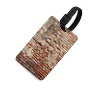 Ancient Worn Brick Wall Luggage Tag Classic Personalized Repeated Luggage Tag Cute Unique Travel Essentials Identifiers for Women Men Baggage Backpack Handbag Suitcase, Black-style, One Size