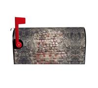 Ancient Worn Brick Wall Mailbox Cover,Magnetic Mailbox Cover,Letter Box Flap,Easy Install, No Tools,52.6x45.8cm