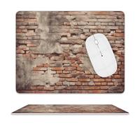 Ancient Worn Brick Wall Mouse Pad Ultra Thin, Leather Mousepad with Waterproof Smooth Surface, Anti Slip Mouse Pad for Gaming, Office & Home 11.8"x9.8"