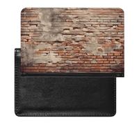 Ancient Worn Brick Wall Passport Holder Passport Wallet Document Organizer Protector PU Leather Card Slot Travel Accessories
