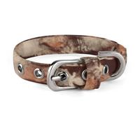 Ancient Worn Brick Wall Pet Collar Oxford Adjustable Safety Dog Collars Cute Outdoor Training Pet Collars Easy Clean Floral Print Puppy Collar for City Pet Owners