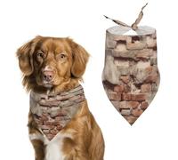 Ancient Worn Brick Wall Pet Scarf Adjustable Pet Accessories Triangular Scarf Washable Floral Print Puppy Bib Bandana Stylish Comfortable Cat Scarves for Holiday Scarfs