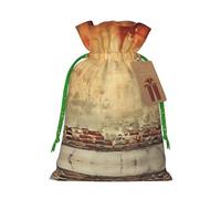 Ancient Worn Brick Wall Print Drawstring Gift Bags Packaging Party Candy Goodie Bag Xmas Presents Decor Holiday Giving