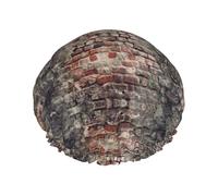 Ancient Worn Brick Wall Printed Bathing Cap, Dual Layer Hair Protector, Elastic Hair Cover For Washing Face, 10.6in/27cm