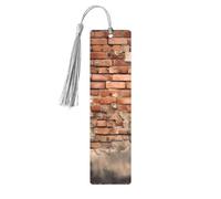 Ancient Worn Brick Wall Printed Metal Bookmarks M - Gray Lightweight Aluminium Book Marker for Books, Journals & Gifts, Ideal Book Lovers, Holiday Decor & Crafts
