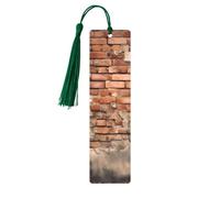 Ancient Worn Brick Wall Printed Metal Bookmarks S - Dark Green Lightweight Aluminium Book Marker for Books, Journals & Gifts, Ideal Book Lovers, Holiday Decor & Crafts