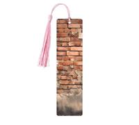 Ancient Worn Brick Wall Printed Metal Bookmarks S - Pink Lightweight Aluminium Book Marker for Books, Journals & Gifts, Ideal Book Lovers, Holiday Decor & Crafts