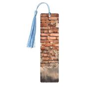 Ancient Worn Brick Wall Printed Metal Bookmarks S - Sky Blue Lightweight Aluminium Book Marker for Books, Journals & Gifts, Ideal Book Lovers, Holiday Decor & Crafts