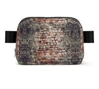 Ancient Worn Brick Wall Square Fashion Waist Bag with Print,Water-Resistant Twill Fabric,Chest Pack Or Belt Bag, Adjustable Strap 65-120cm for Men Women