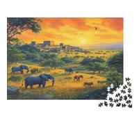 Ancient ZimbabwePuzzles 1000 Pieces for Adults for Adults 1000 Piece Puzzle Educational Challenge Games Home DecoratioAnimals on The Grasslands