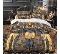 AncientEgyptianArt Quilt Cover 3D Design Printed Wrinkle-Resistant 3-Piece Bedding Set Zipper Comforter Cover Luxury Machine Washable for Teens Adults Women Kids Girls Super king（260x220cm）