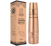 ANCIENTIMPEX Copper Hammered Water Bottle 900 Ml (30.43 Fluid Ounce) with Tumbler, Joint-Free and Leak-Proof Bottle for Ayurvedic Health Benefit Visit
