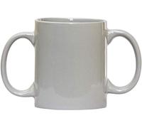 ANCIENTIMPEX Dual Handle Mug (2 Handled) Ceramic Drinking Mug for Secure Hold - 350 Ml, Grey Color